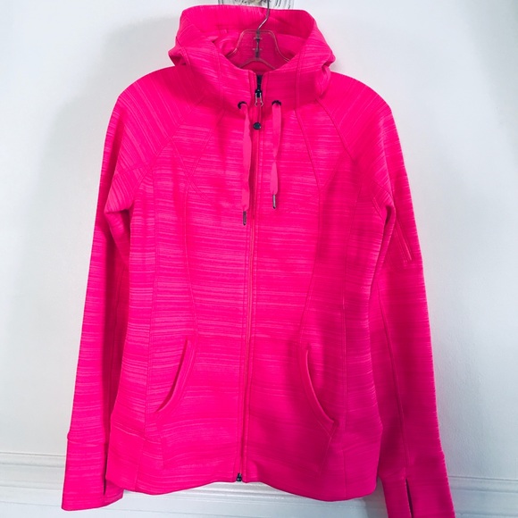 Athleta Jackets & Blazers - Athleta Jacket Neon Pink Zip Up Hooded